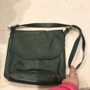 Vintage Green leather Coach Crossbody Satchel